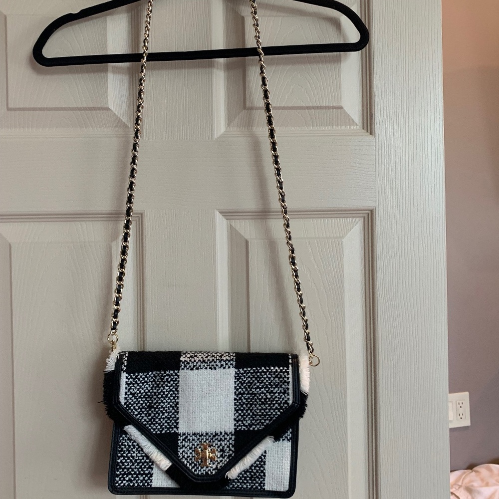 BackTory Burch Black/Cream Fabric/Leather Shoulder/Crossbody Handbag